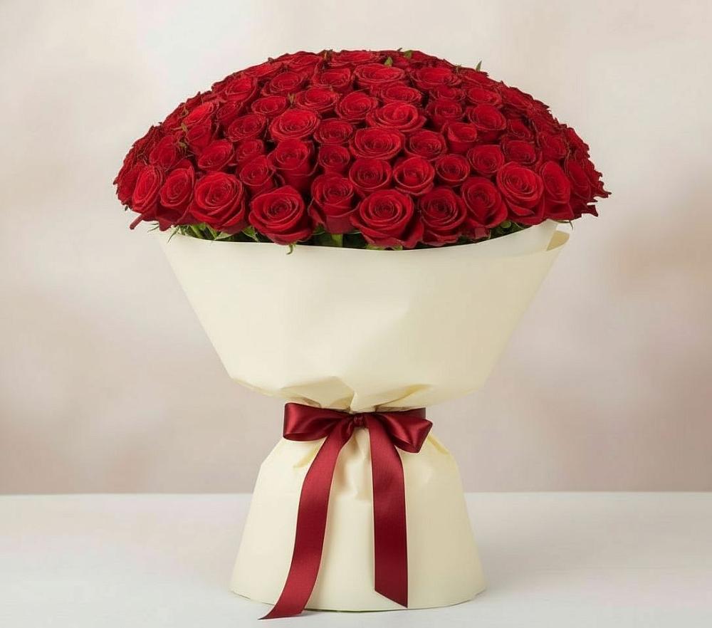 Букет 101 Красная роза Милано в Сибирском
