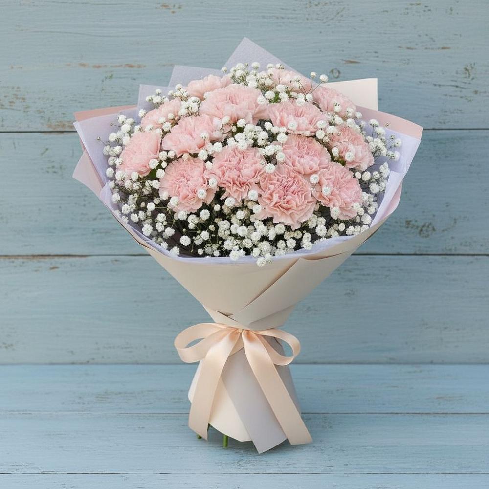 Букет цветов из: Гвоздики в Сибирском