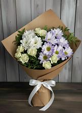 Букет цветов из:  Хризантемы и Розы в Сибирском