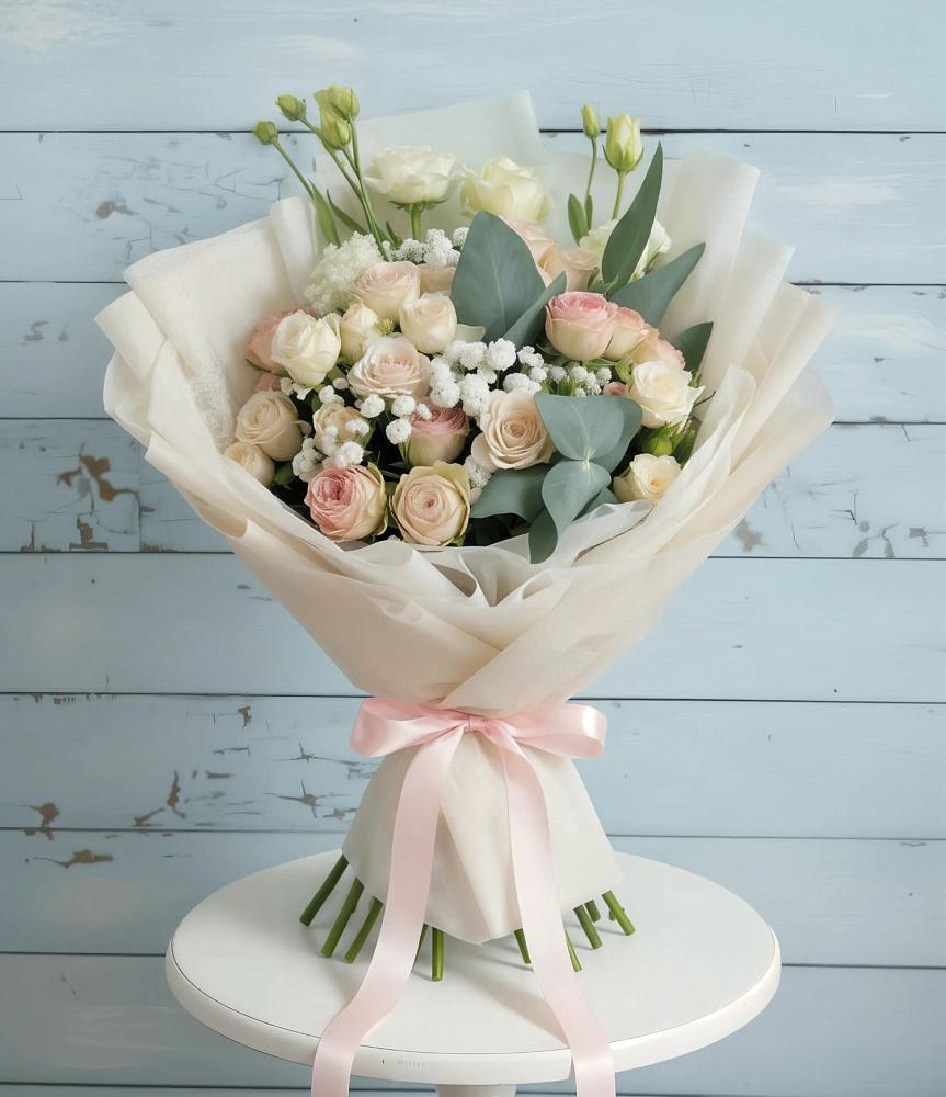 Букет цветов из: Розы и Лизиантусы в Сибирском