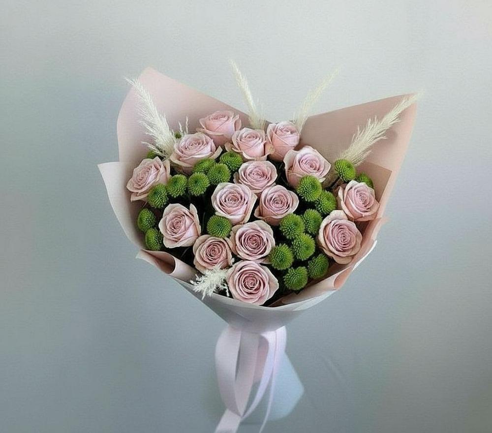 Букет цветов из: Розы и Хризантемы в Сибирском