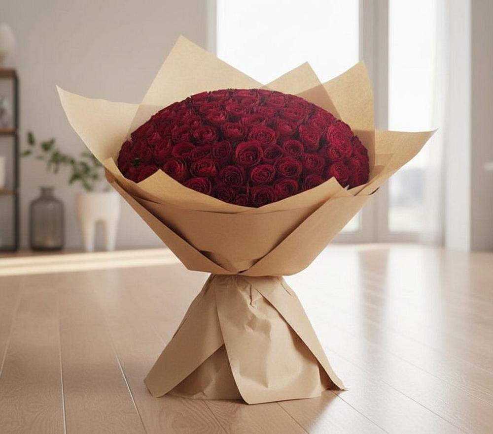 Букет 101 Красная роза в Сибирском