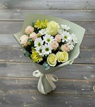 Букет цветов из:  Альстромерии, Розы и Хризантемы в Сибирском
