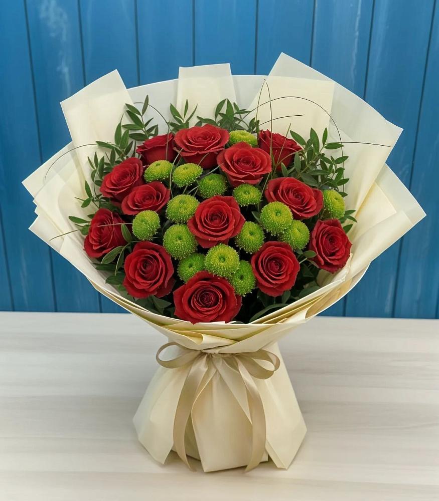 Букет цветов из: Розы и Хризантемы в Сибирском