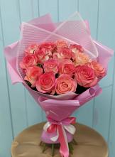 Букет 15 Розовых роз Равель в Сибирском