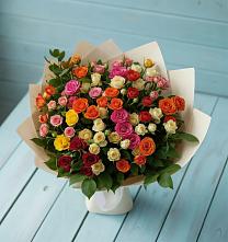 Букет Микс из разноцветных кустовых роз #REPLACE_PRED# Сибирском